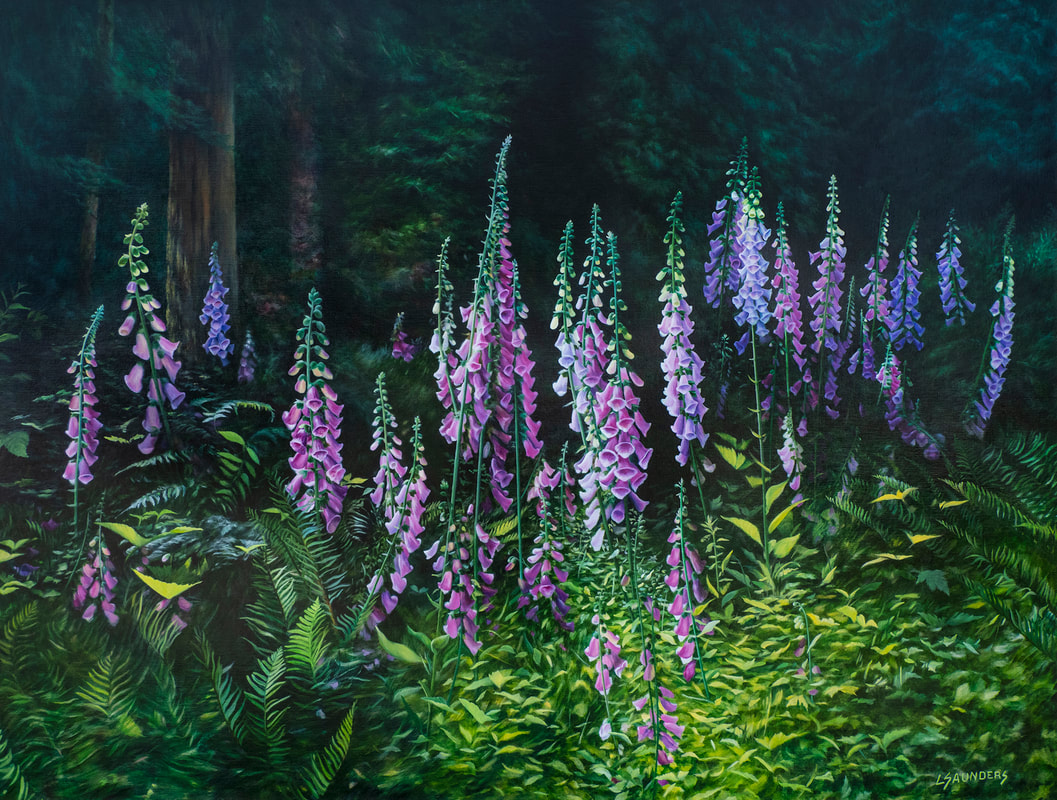 Water Blossoms, Black Lake --  oil on canvas  36